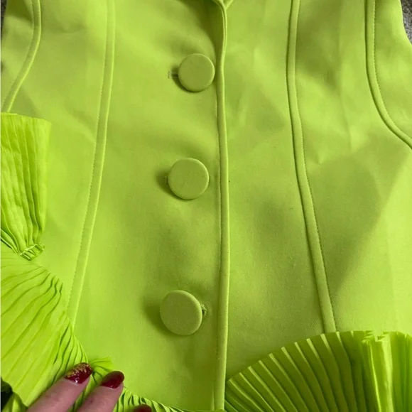 Acler HAMPSTEAD BLAZER DRESS structured neon green designer sz 4 new mrsp$550 - Picture 11 of 16